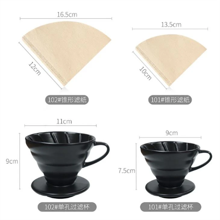 101 V Shape Coffee Cup Filter Paper Espresso Machine Mocha Pot Strainer